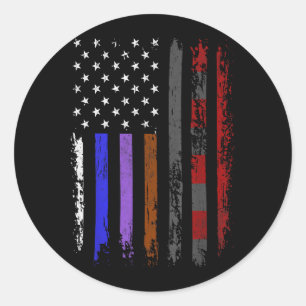 American Flag Belts BJJ Brazilian Jiu Jitsu MMA Classic Round Sticker