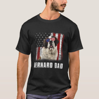 American Flag Best Bernard Dad Ever Tee Dog Dad