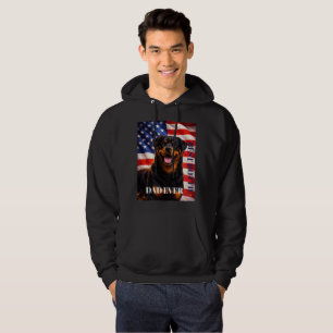 American Flag Best Dad Ever Rottweiler Dog Hoodie