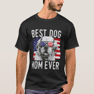 American Flag Best Dog Mom Ever Clumber Spaniels U T-Shirt