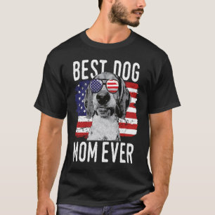 American Flag Best Dog Mom Ever Treeing Walker Coo T-Shirt