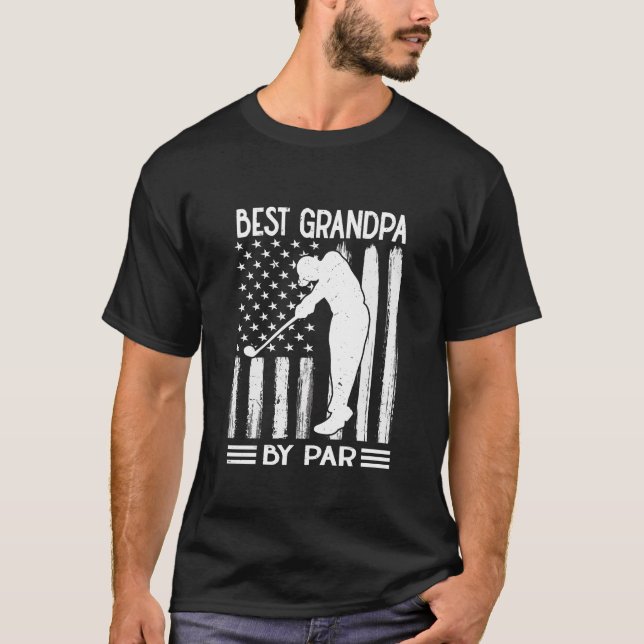 American Flag  Best Grandpa By Par                 T-Shirt (Front)