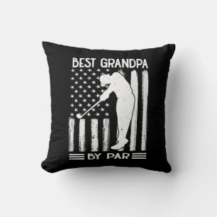 American Flag  Best Grandpa By Par Throw Pillow
