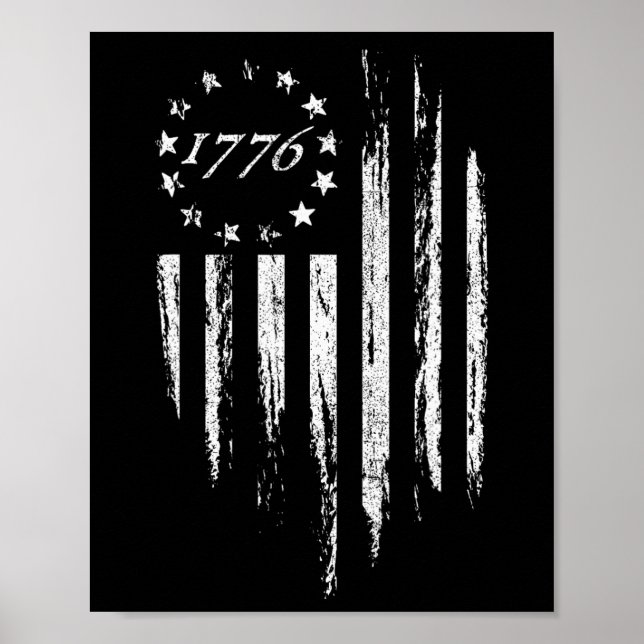American Flag Betsy Ross 13 Stars Usa 4th Of July  Poster (Front)