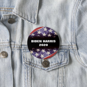 American Flag BIDEN HARRIS 2020 Campaign 3 Inch Round Button