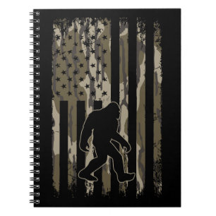 American Flag Bigfoot Bottom Land Camo Notebook