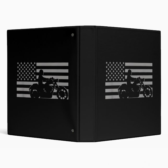 American Flag Biker Motorcycle Short Sleeve Binder (Background)