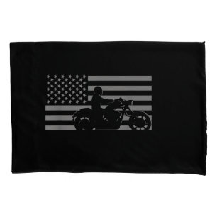 American Flag Biker Motorcycle Short Sleeve Pillowcase