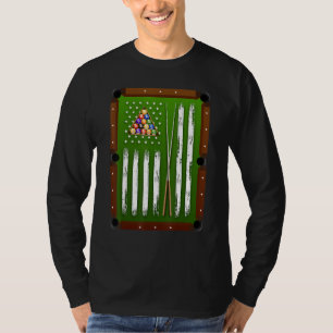 American Flag Billiard Men Vintage Pool Player USA T-Shirt