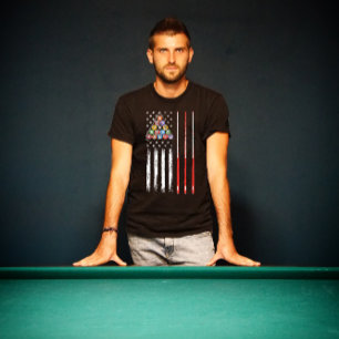 American Flag Billiard Pool Player T-shirt