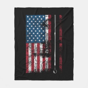 American Flag Billiard Stick Cute Table Game Funny Fleece Blanket