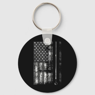 American Flag Billiard Stick Cute Table Game Funny Keychain
