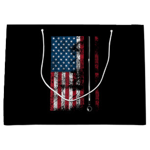 American Flag Billiard Stick Cute Table Game Funny Large Gift Bag