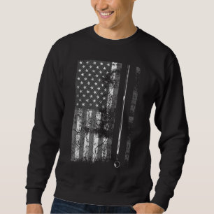 American Flag Billiard Stick Cute Table Game Funny Sweatshirt