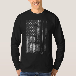 American Flag Billiard Stick Cute Table Game Funny T-Shirt