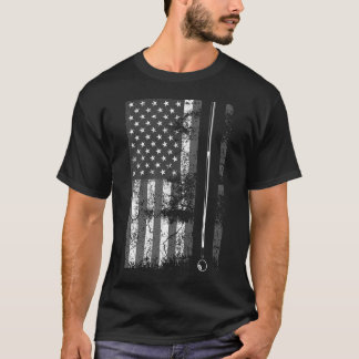 American Flag Billiard Stick Cute Table Game Funny T-Shirt