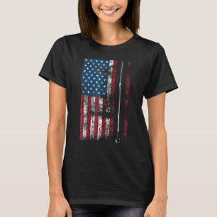American Flag Billiard Stick Cute Table Game  USA T-Shirt
