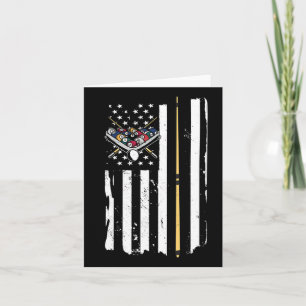 American Flag Billiard Vintage Pool Player For Wom Card