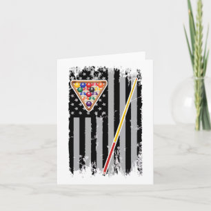 American Flag Billiard Vintage Pool Player Vintage Card