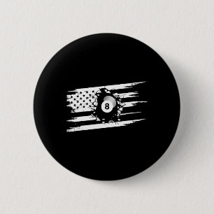 American Flag Billiards Apparel - Billiards  2 Inch Round Button