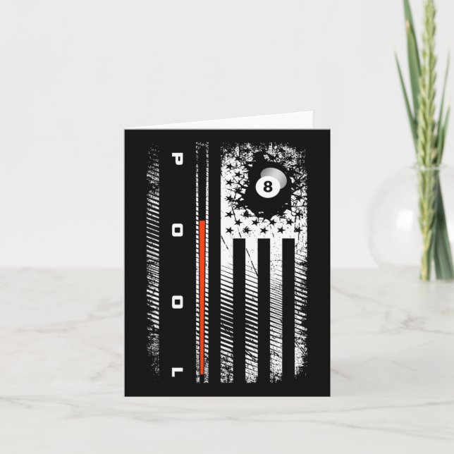 American Flag Billiards Pool Player Apparel - Bill Card (Front)