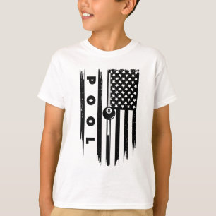 American Flag Billiards Pool Player Apparel - Bill T-Shirt