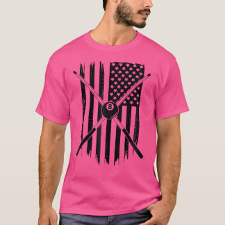 American Flag Billiards Pool Player Apparel Billia T-Shirt