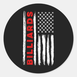 American Flag Billiards Usa Men Women Us Flag  Classic Round Sticker