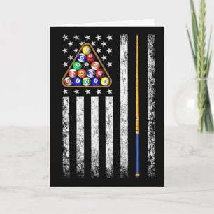 American Flag Billiards Vintage Pool Player Card