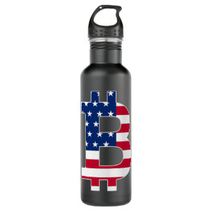 American Flag Bitcoin BTC Crypto Mens Saying 710 Ml Water Bottle
