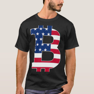 American Flag Bitcoin BTC Crypto Mens Saying T-Shirt