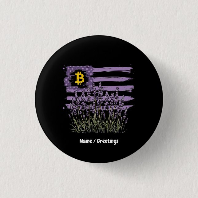 American Flag Bitcoin BTC Revolution Funny Crypto 1 Inch Round Button (Front)