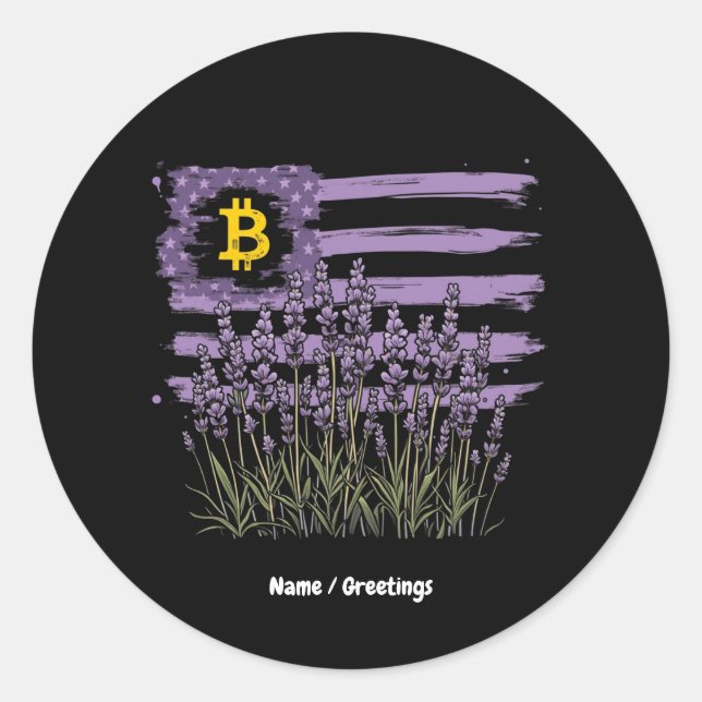 American Flag Bitcoin BTC Revolution Funny Crypto Classic Round Sticker (Front)