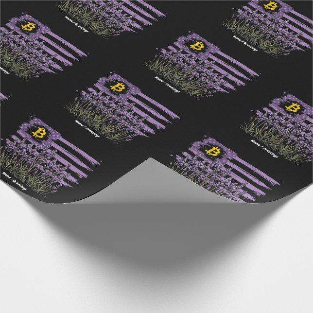 American Flag Bitcoin BTC Revolution Funny Crypto Wrapping Paper (Corner)