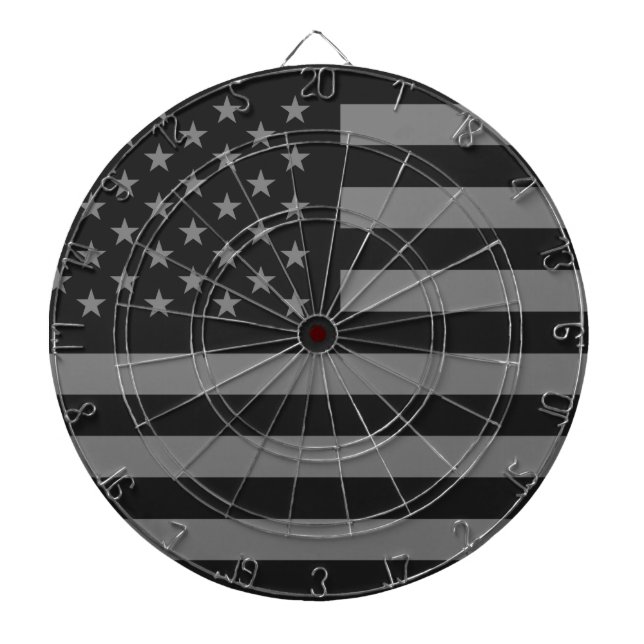 American Flag Black Grey Dartboard (Front)