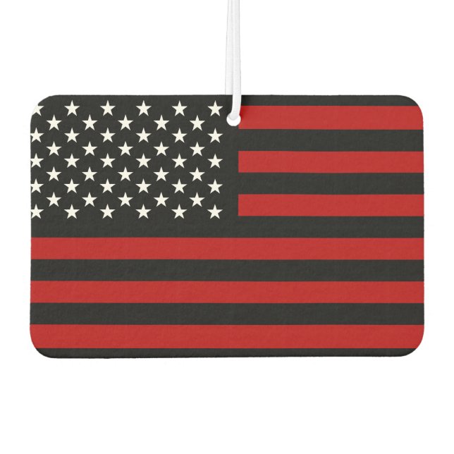 American Flag Black Red White Air Freshener (Front)