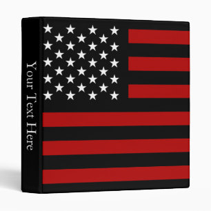 American Flag Black Red White Binder