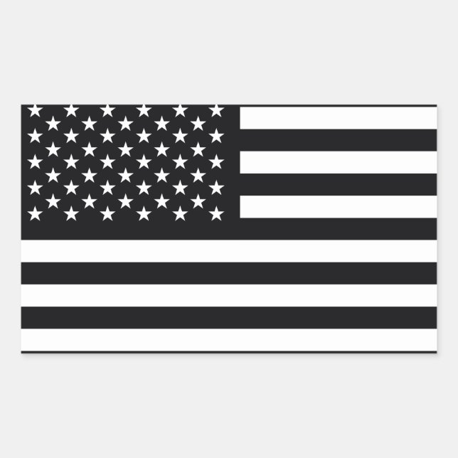 American Flag Black White Sticker (Front)