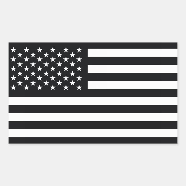 American Flag Black White Sticker (Front)