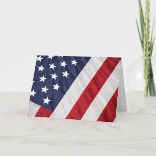 American Flag Blank Greeting Card