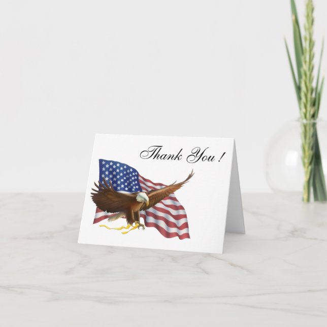 American Flag Blank Merci Cartes (Devant)