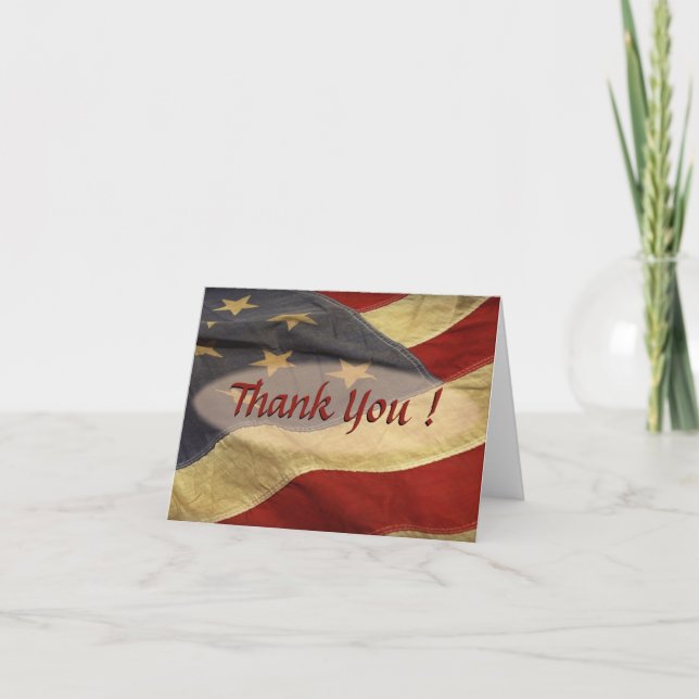 American Flag Blank Merci Cartes (Devant)