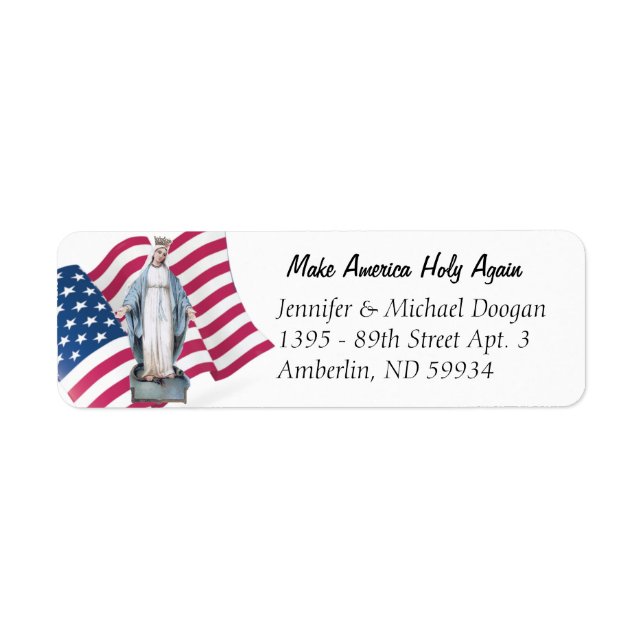 American Flag Blessed Virgin Mary Religious (Front)