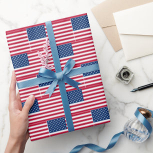American Flag Blurred Wrapping Paper