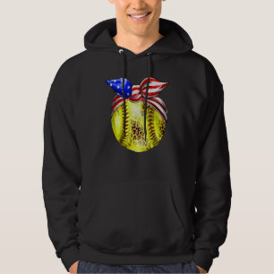 American Flag Bnadana Baseball Red White Blue 4th  Hoodie