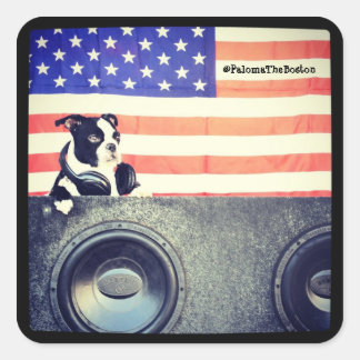 American Flag, Boston Terrier sticker