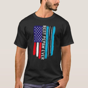 American Flag & Botswana Flag Best Pepaw Ever Fami T-Shirt