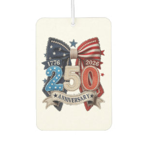 American Flag Bow 250th Anniversary Patriotic Air Freshener