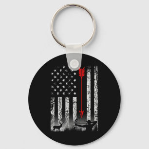 American Flag Bow Hunting Patriotic Design On Byck Keychain