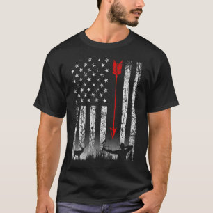 American Flag Bow Hunting Patriotic Design On Byck T-Shirt